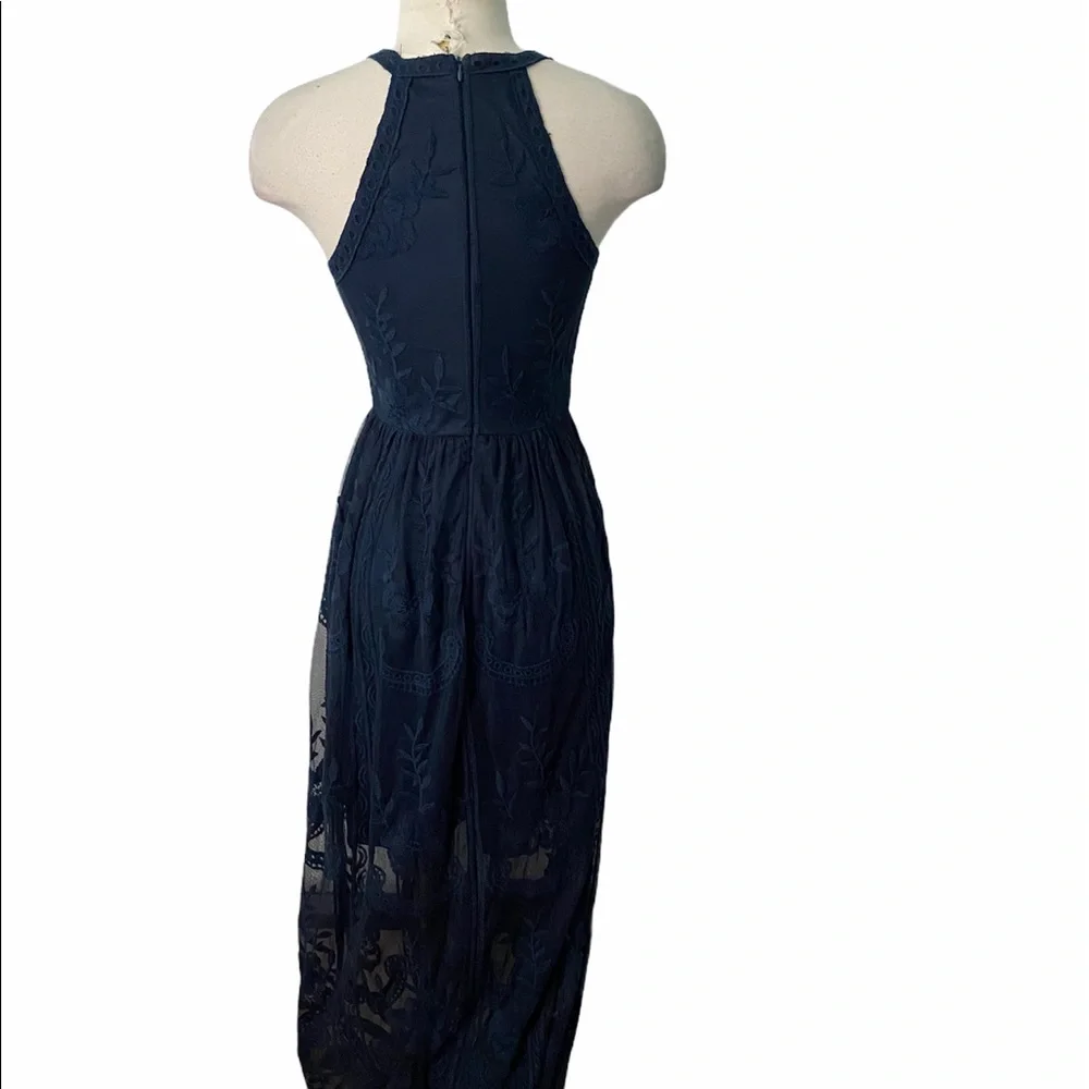 Altar’d state navy blue embroidered maxi dress - Picture 5 of 6